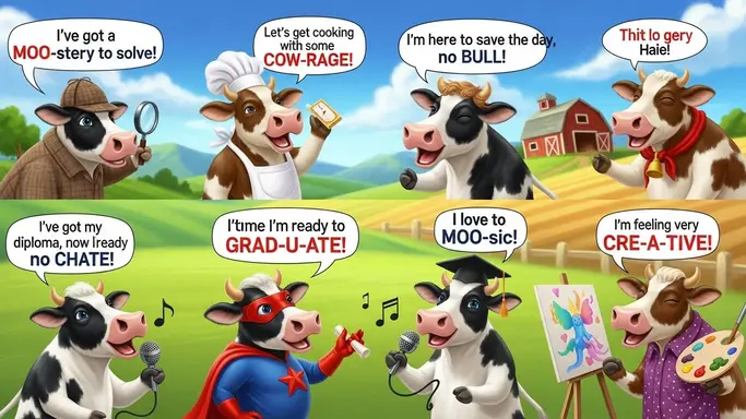 Cow Puns for Conversations and Playtime