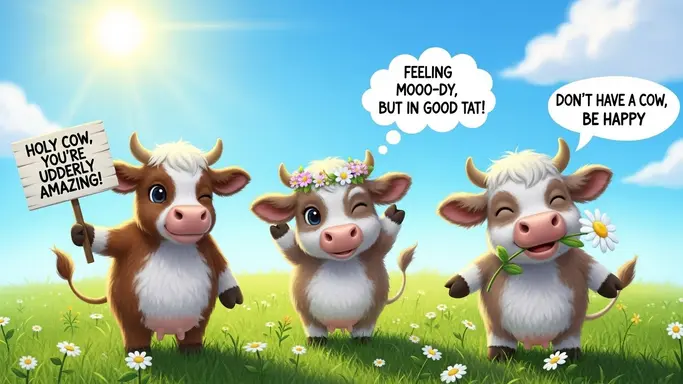 Cute Cow Puns for Captions