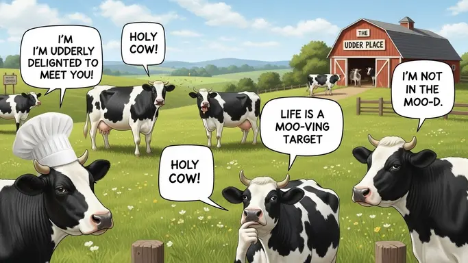 Farm Animal Cow Puns