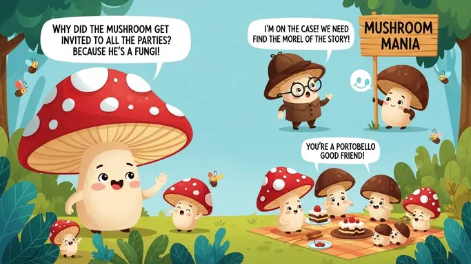 Mushroom Puns for Kids’ Conversations