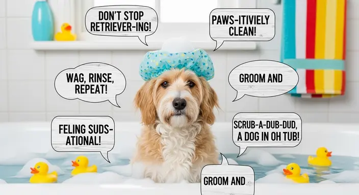 Bath Time Dog Grooming Puns