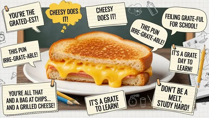 Best Grilled Cheese Puns for School Captions