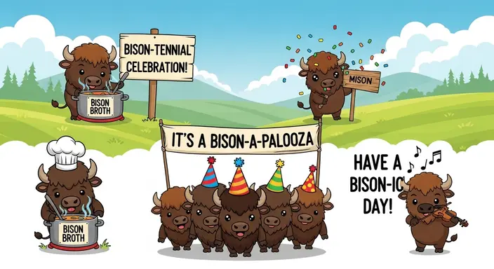 Bison Puns for Social Sharing (Kid-Safe)