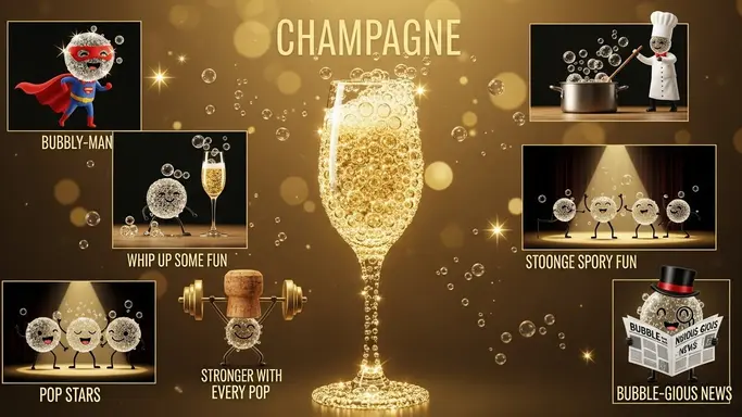 Champagne Puns Inspired by Bubbles