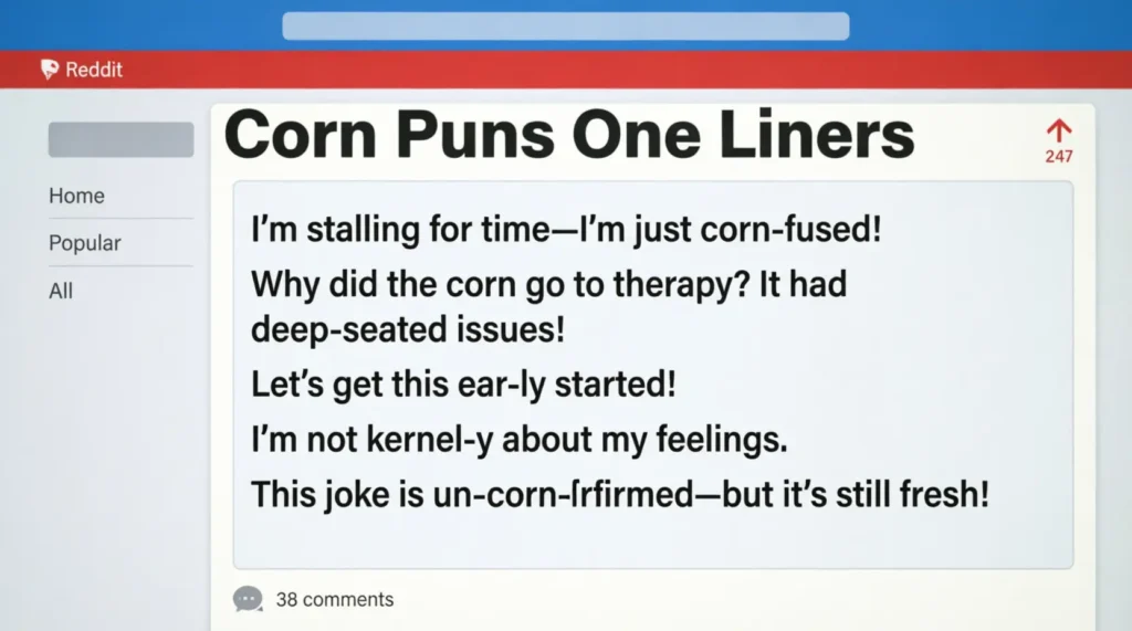 Corn Puns One Liners (Reddit Style)