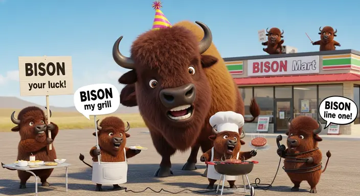 Happy Bison Puns