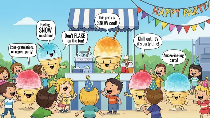 Kids Party Snow Cone Puns