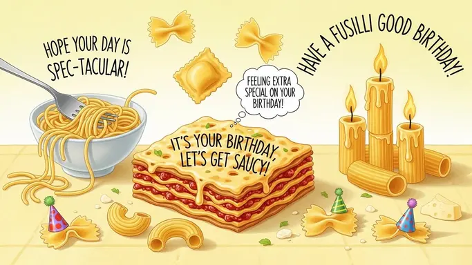Pasta Puns for Birthday Cards