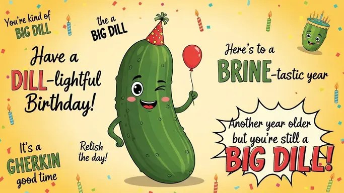 Pickle Puns for Birthday Cards