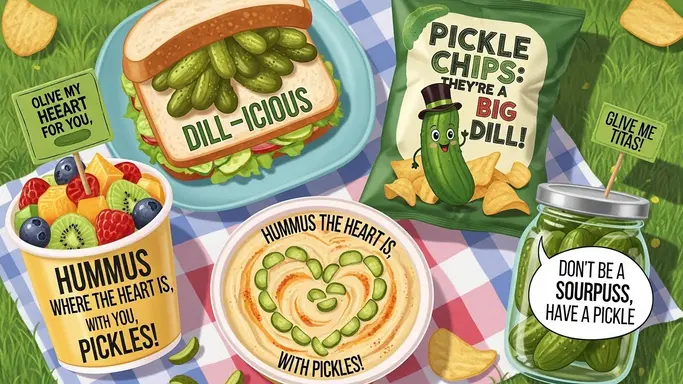 Pickle Puns for Snacks & Lunch