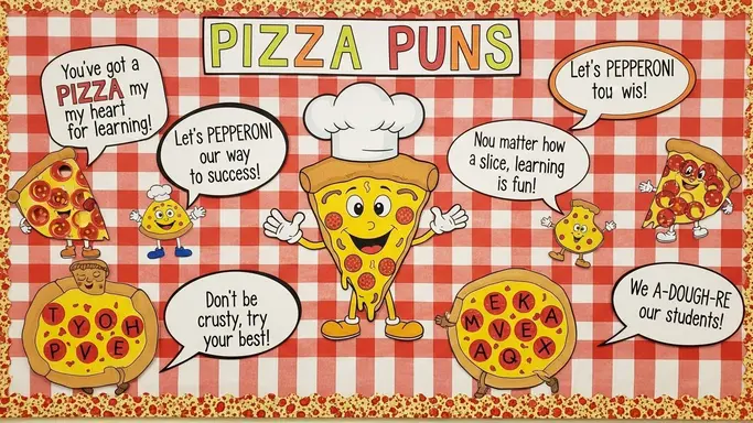 Pizza Puns for Classroom Boards