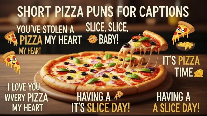Short Pizza Puns for Captions