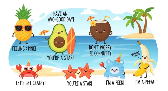 Cute Tropical Puns for Captions