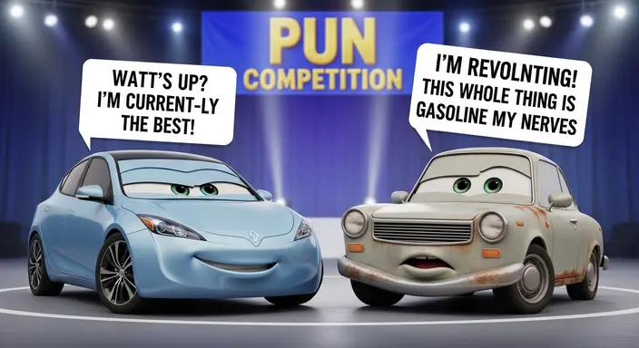 Electric vs Gas Car Puns