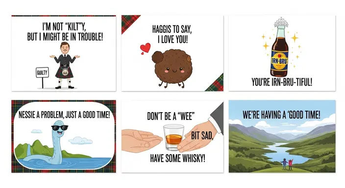 Scotland Puns for Captions & Cards