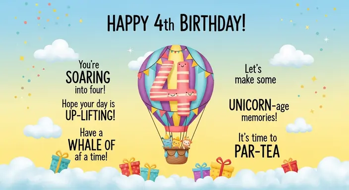 4th Birthday Wishes with Puns