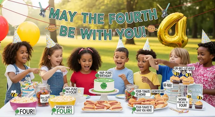 Adorable 4th Birthday Party Puns