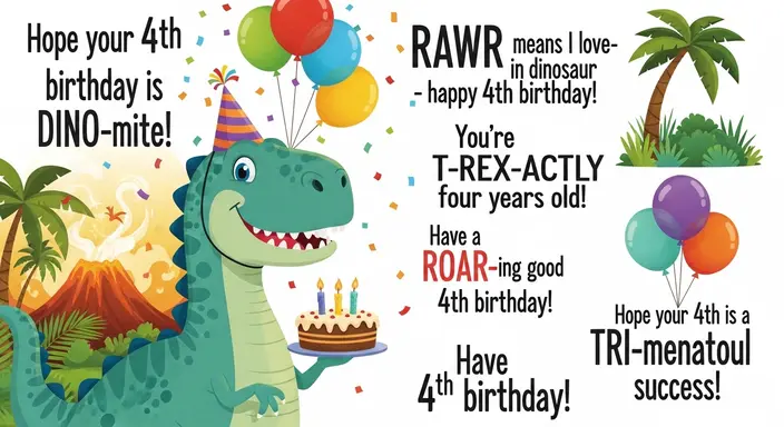 Dinosaur 4th Birthday Puns