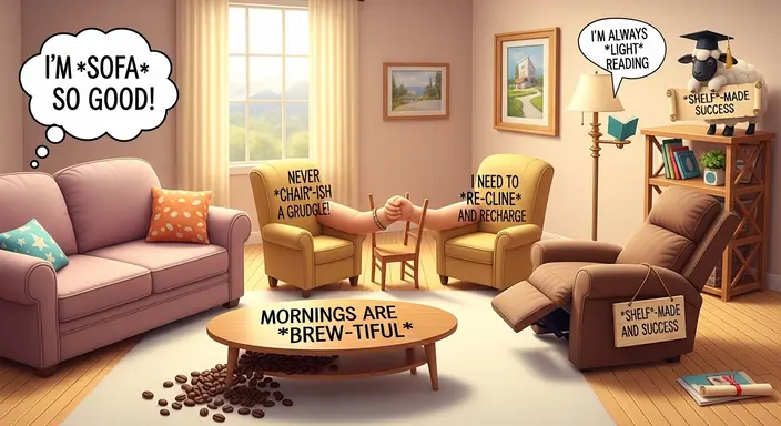 Living Room Furniture Puns for Family Laughs