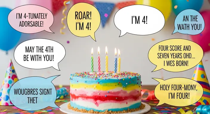 Short 4th Birthday Puns for Captions