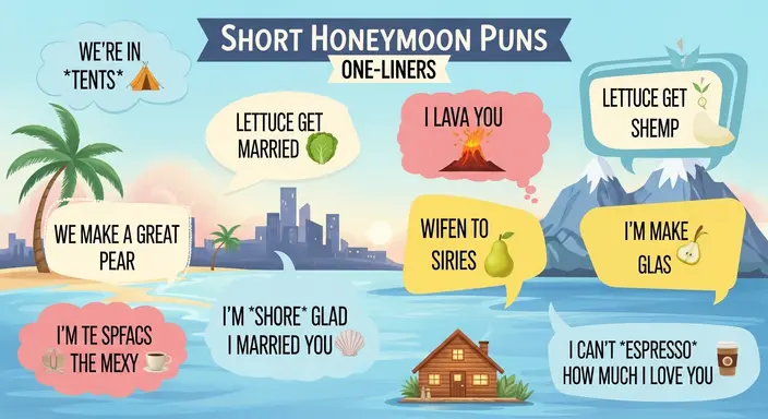 Short Honeymoon Puns One-Liners 