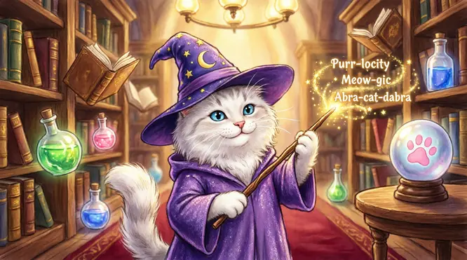 Cat Wizard Puns