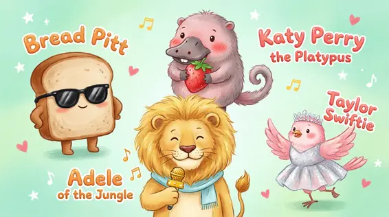 Cute Celebrity Puns for Kids & Family