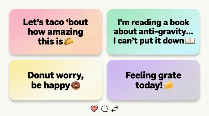 Funny Wordplay Captions for Social Media