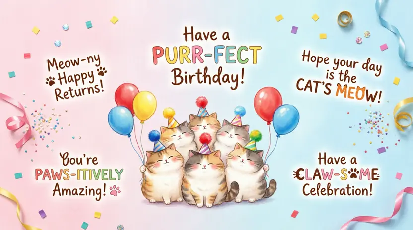 Meow Puns for Birthday Cards