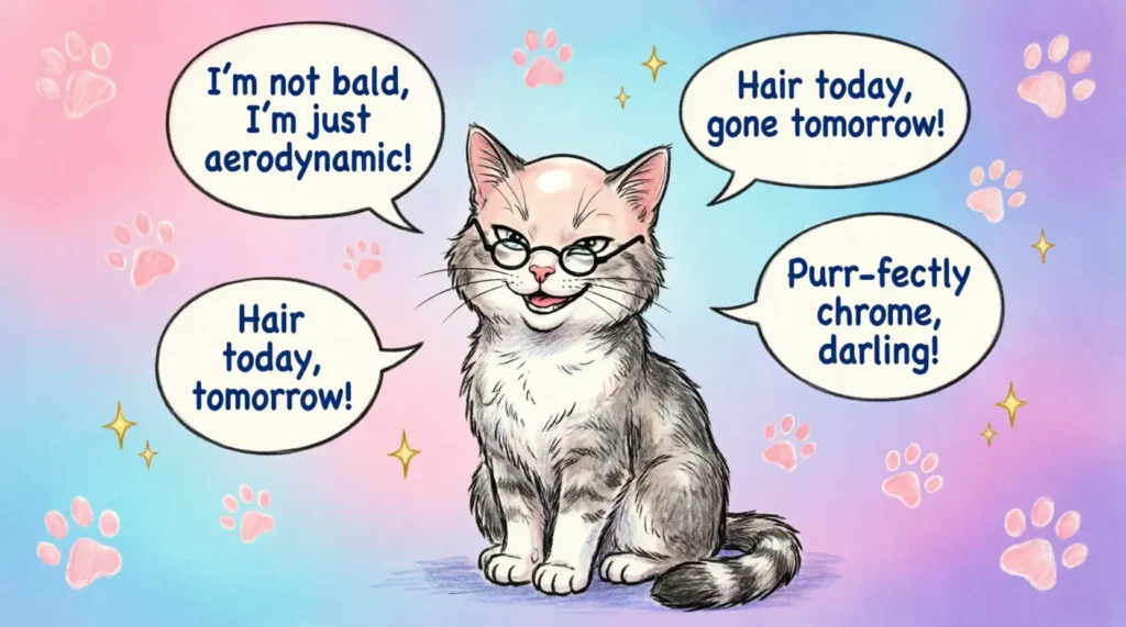Silly Bald Cat One-Liners
